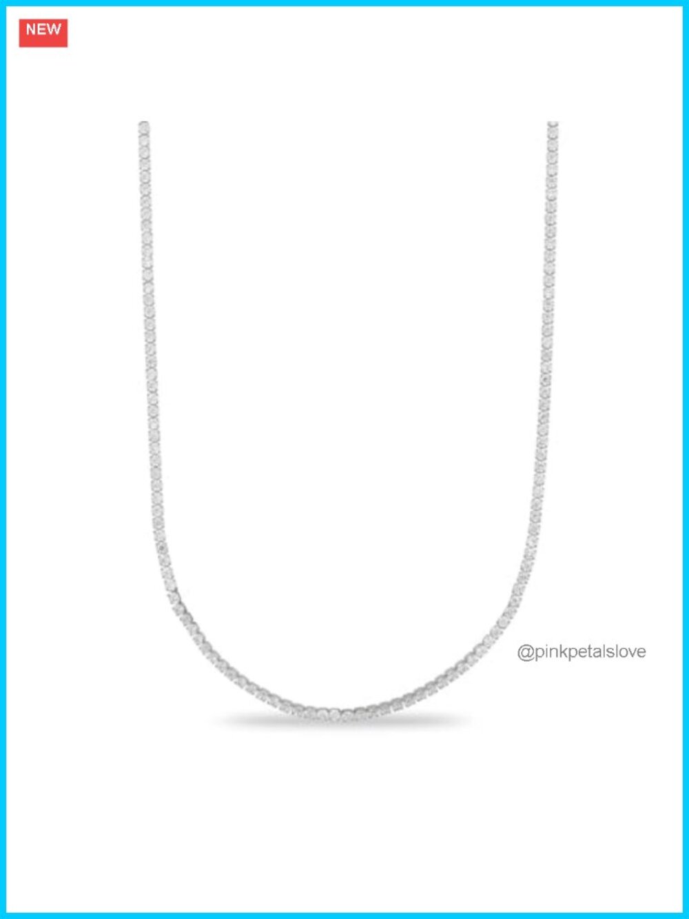 Gold-Plated Tennis Chain Necklace Secure Clasp Hand-Set Stones Gift Pouch